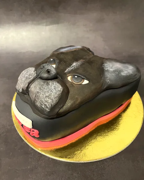 Tarta de cabeza de bulldog