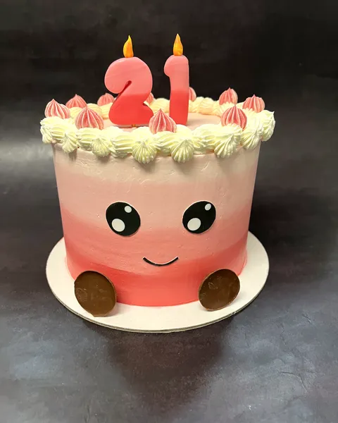 Tarta kawaii con el 21