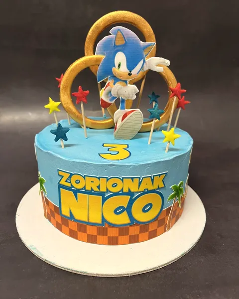 Tarta de Sonic con el 3