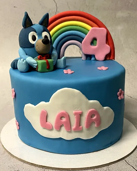 Tarta de Bluey con el 4