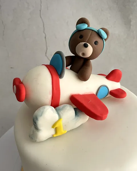 Osito aviador de fondant