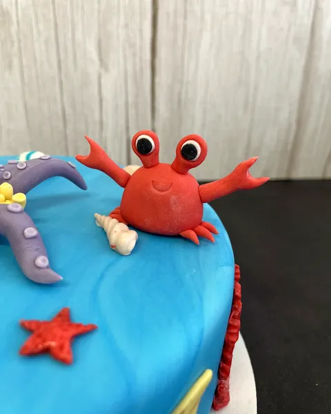 Cangrejo rojo de fondant