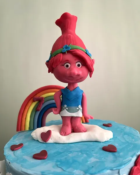 Poppy de Trolls de fondant