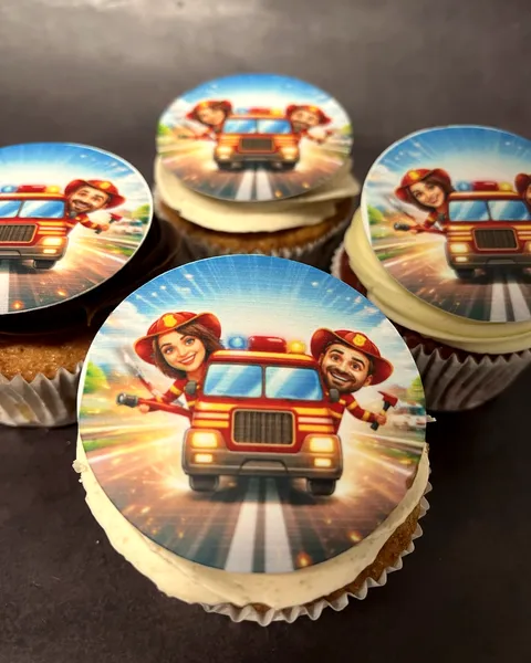 Cupcakes de camión de bomberos
