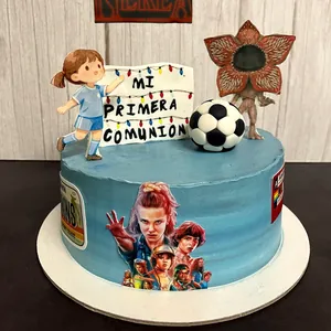 Tarta de comunión con balón de fútbol